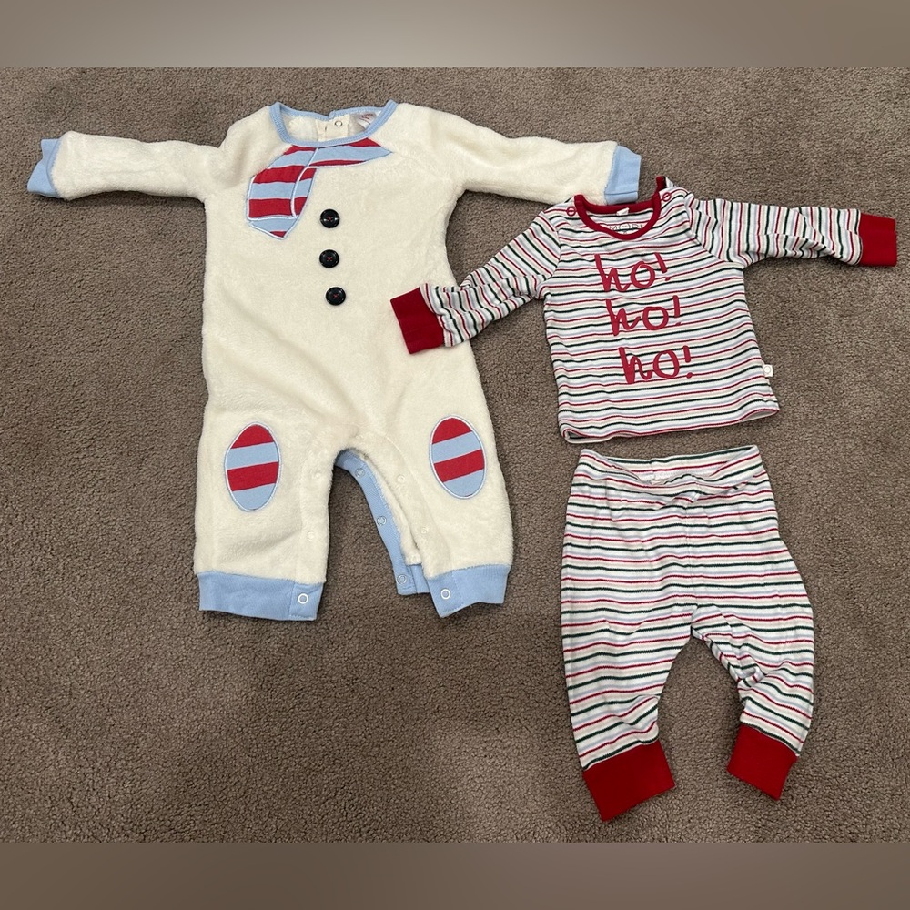 Holiday Baby outfit and soft one piece bundle